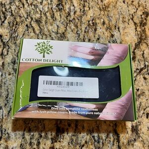 Cotton Delight Queen Pillow Covers 20x30 600 thread count blue